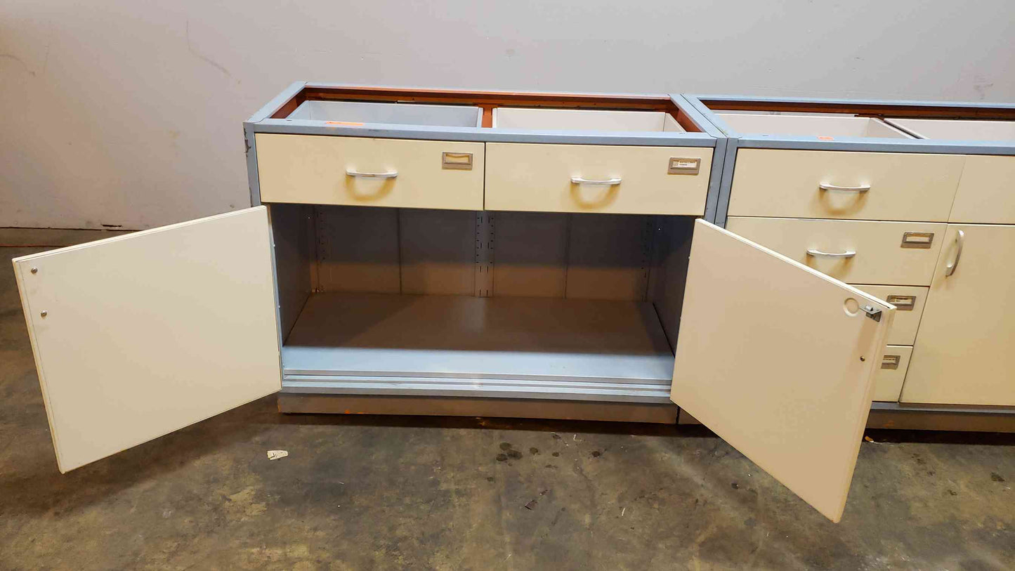 8' Blue and White Kewaunee Casework W/ 7 Drawers 3 Doors (SKU: 1380AA)(1380AA)