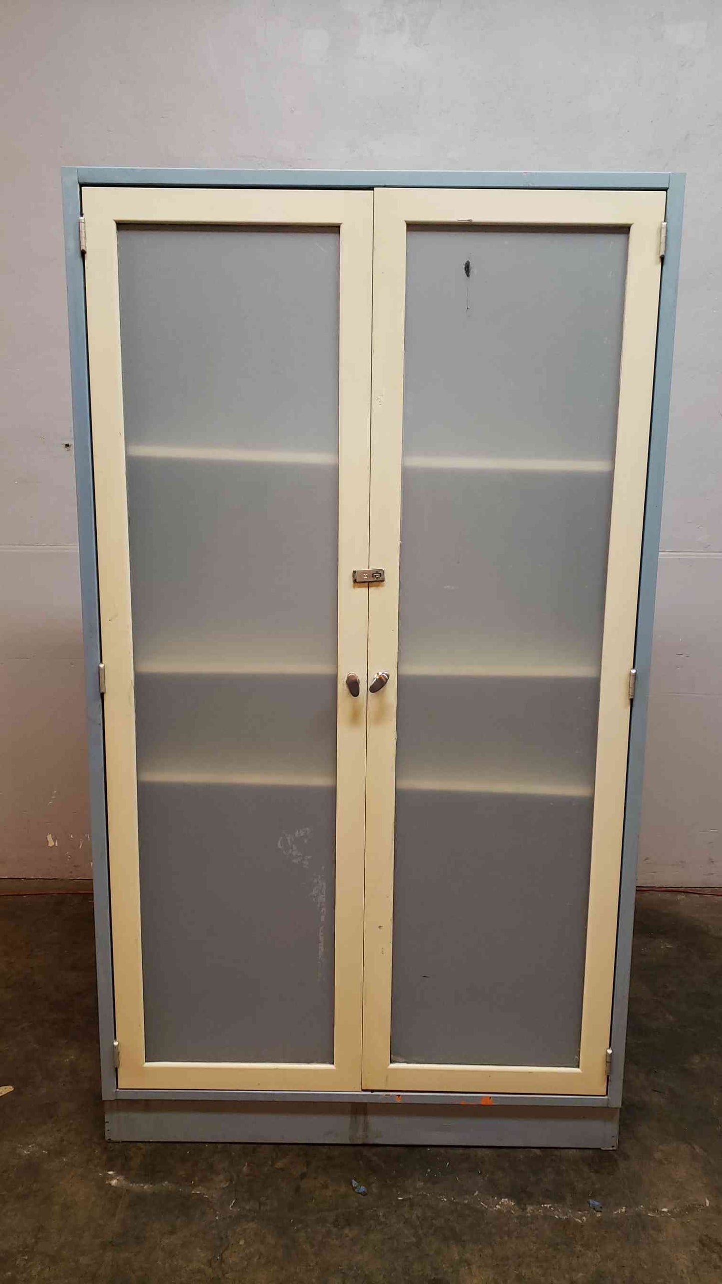 7' Tall Large Lab Storage Cabinet Metal Casework Glass(1381AA)