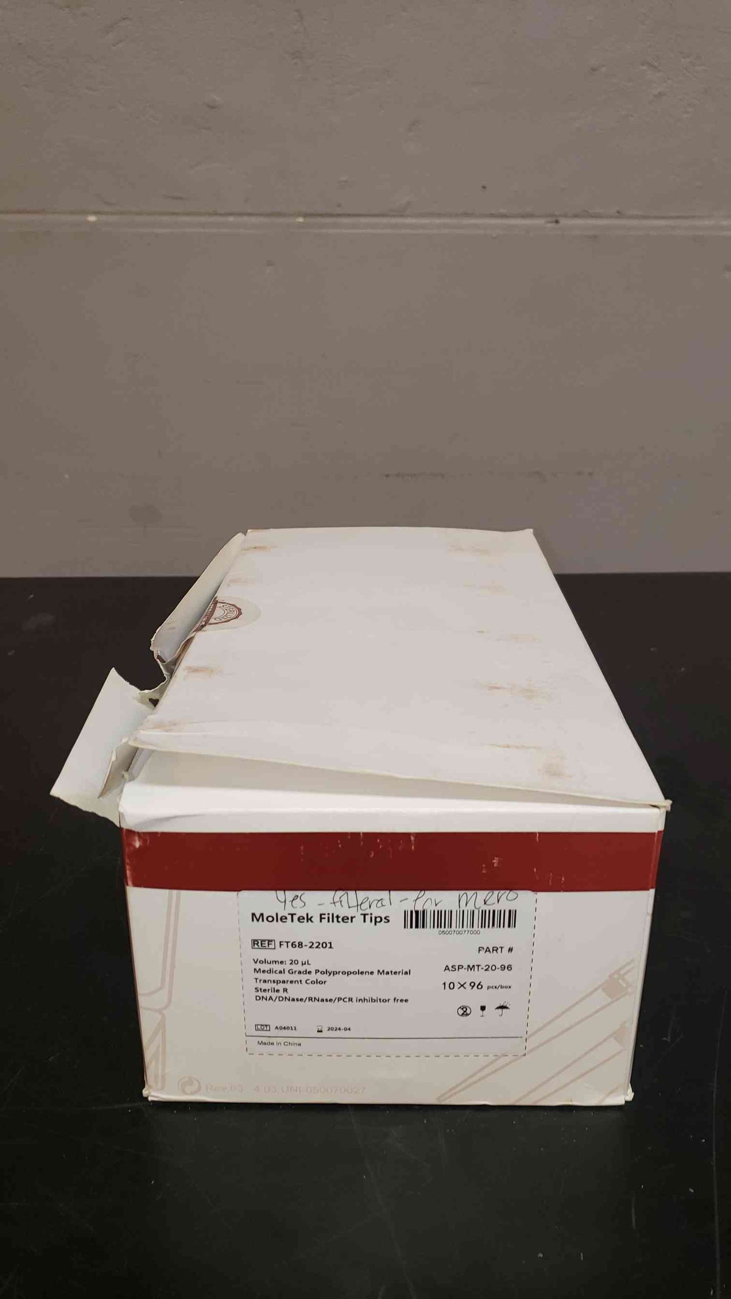 Lot of 4,800 20uL Moletek Tips, 50 containers/box-96 pcs/container ASP-MT-20-96