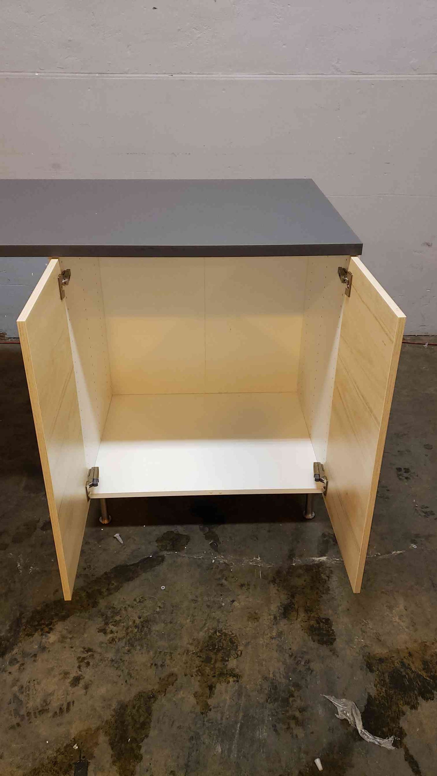 7' Lab Bench Table W/ 2 Storage Cabinets Wood w/ Counter Top(1932AA)