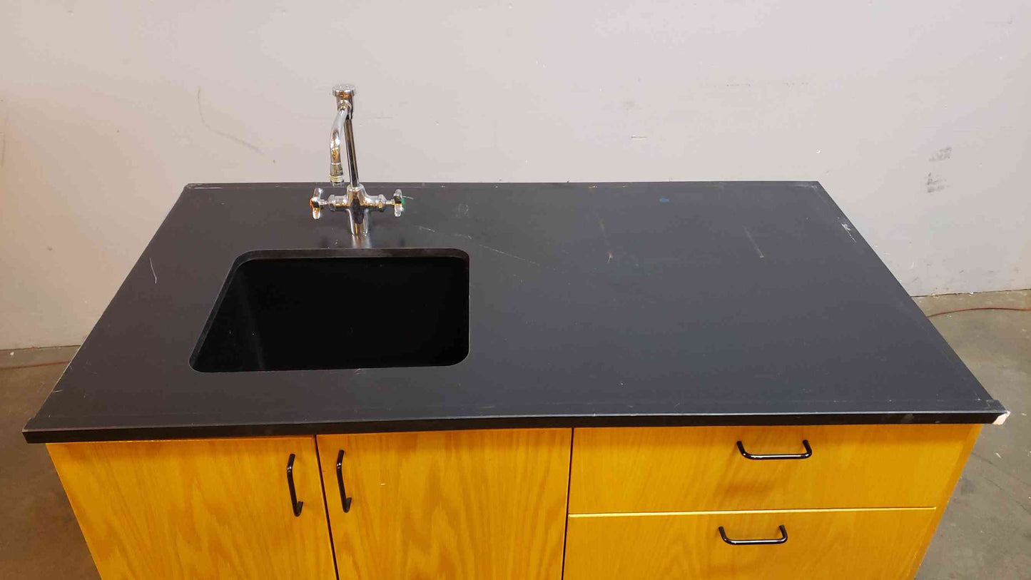 Jamestown 55" Lab Casework Sink w/ Drawers Epoxy Top & Faucet (SKU: 3943AA)(3943AA)