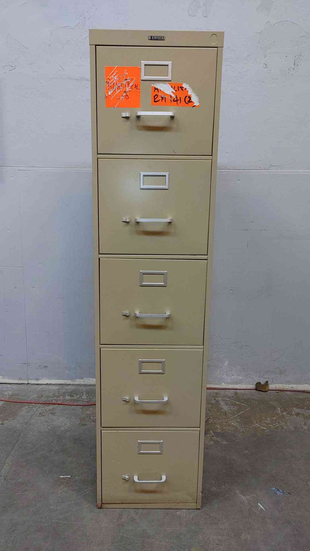 Anderson Hickey Co Tan 5 Drawer File Cabinet (1172AA)(1172AA)
