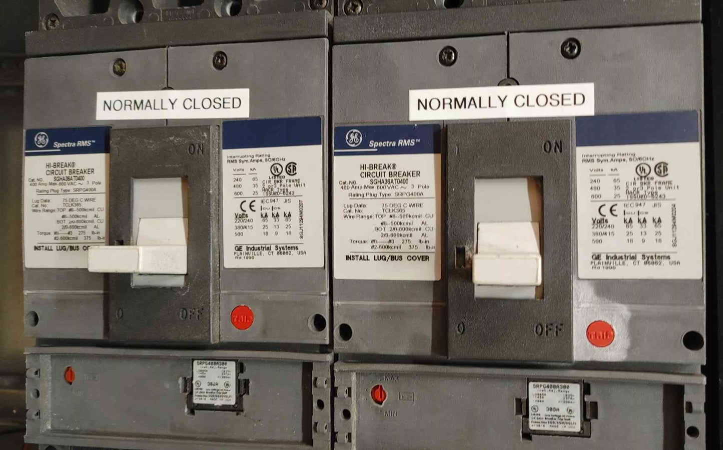 GE Spectra RMS 400A 600VAC Breaker SGHA36AT0400 (103766)
