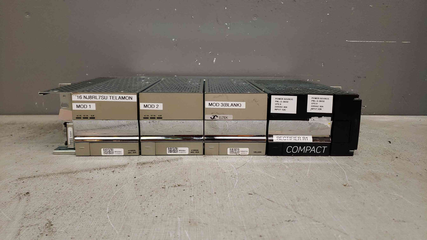Elltek Rectifier Shelf 100-240VAC 15A/Feed 120ADC CK41-ANL-VC Populated(104144)