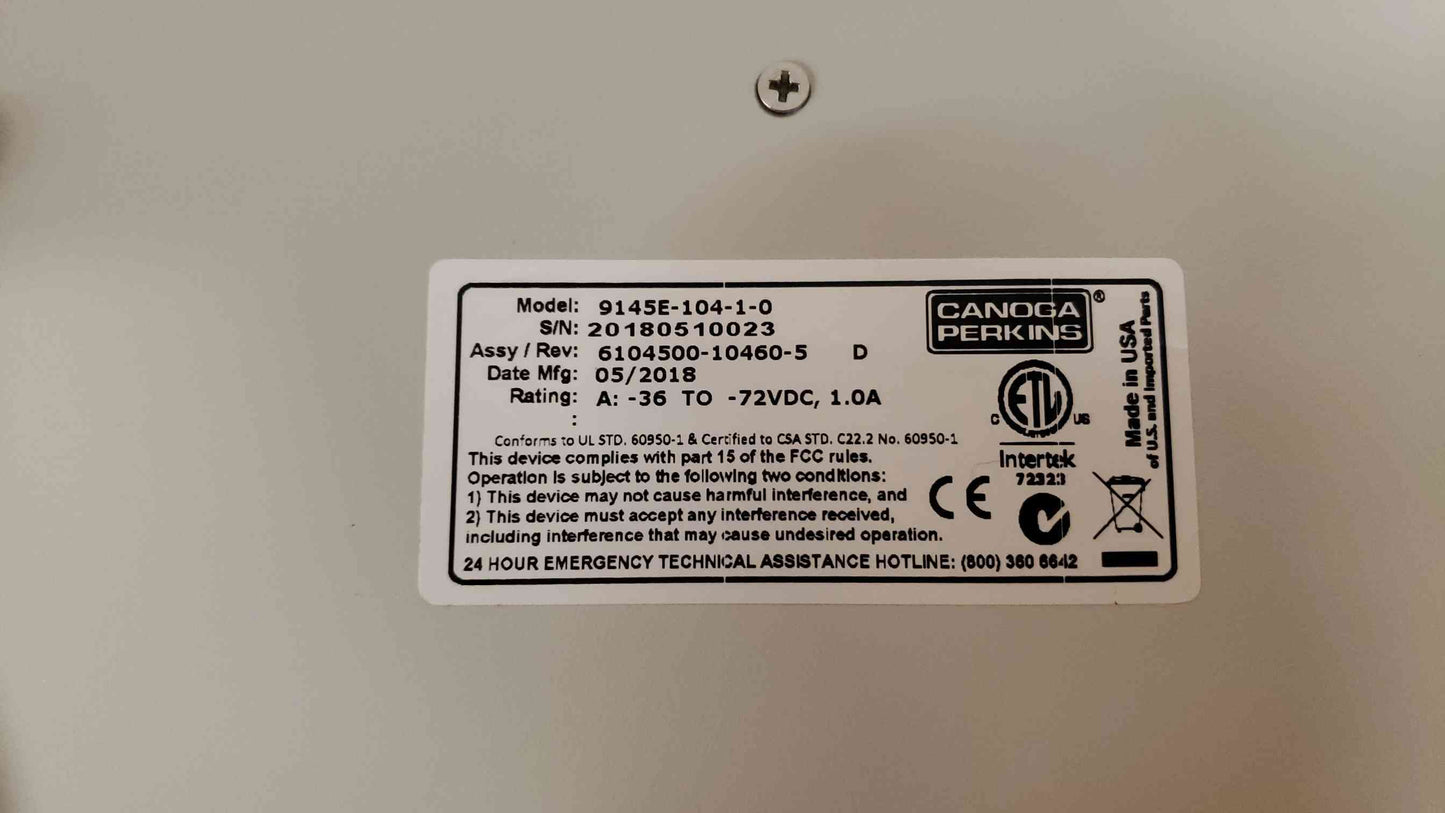 Canoga Perkins 1.0A -72VDC 9145E-104-1-0(104427)