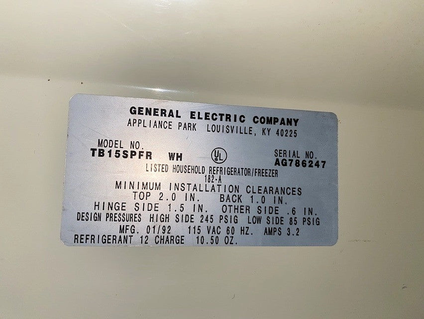 GE General Electric Laboratory Refrigerator / Freezer Combo Model TB15SPFR(S6LLST1108)