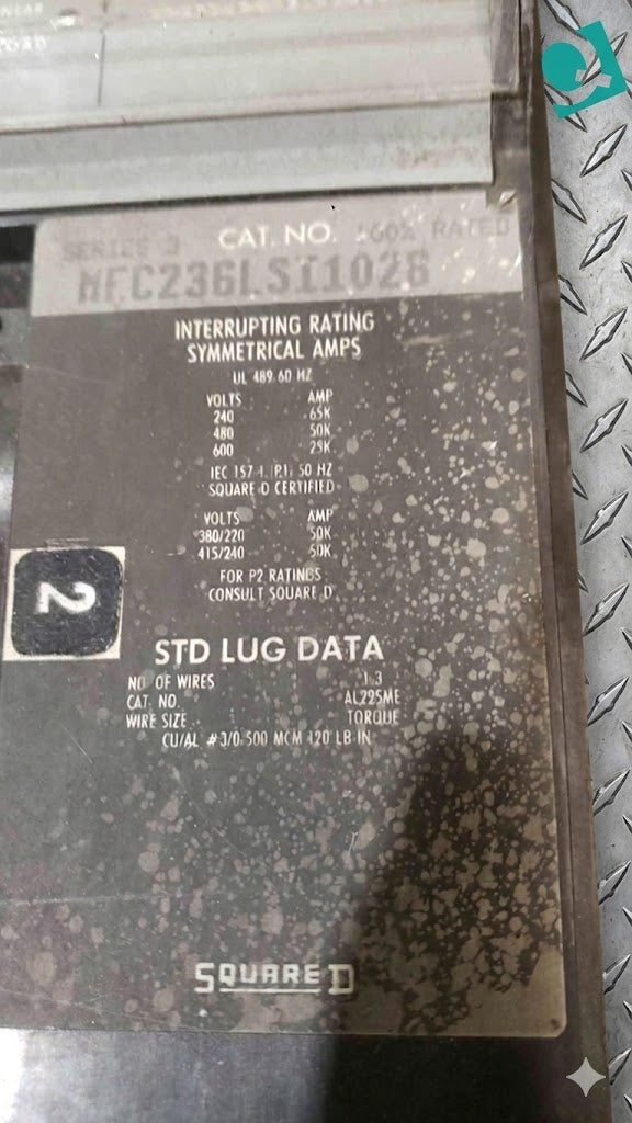 Square D 225A 600V 3 Pole Solid State Trip Circuit Breaker MEC236LSI1026 (SKU: 112547)
