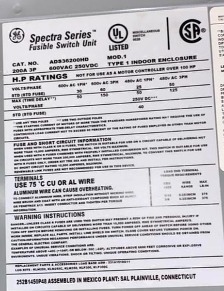 Spectra Series Fusible Switch Unit(S6LLST4510)