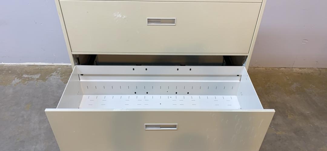 5 Drawer Lateral File Cabinet 42x18x65 White/Tan(S6LLST8659)
