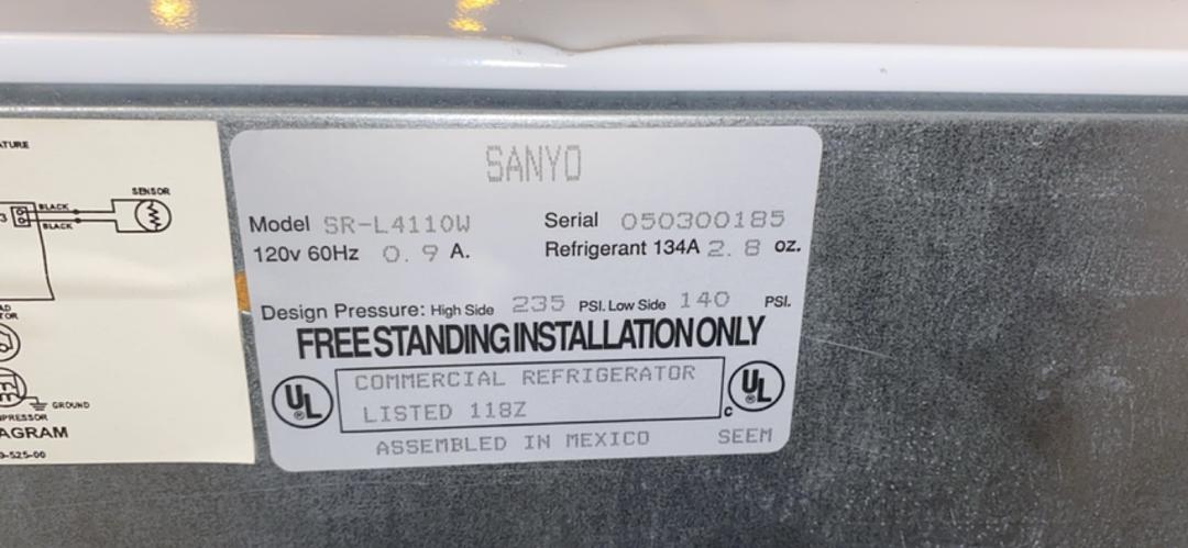 VWR Lab Refrigerator SR-L4110W Tested 30° Under Counter(S6LLST5851)