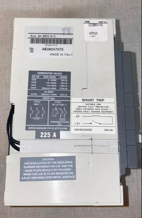 ABB 225A S3 Circuit Breaker AE09047073(S6LLST4587)