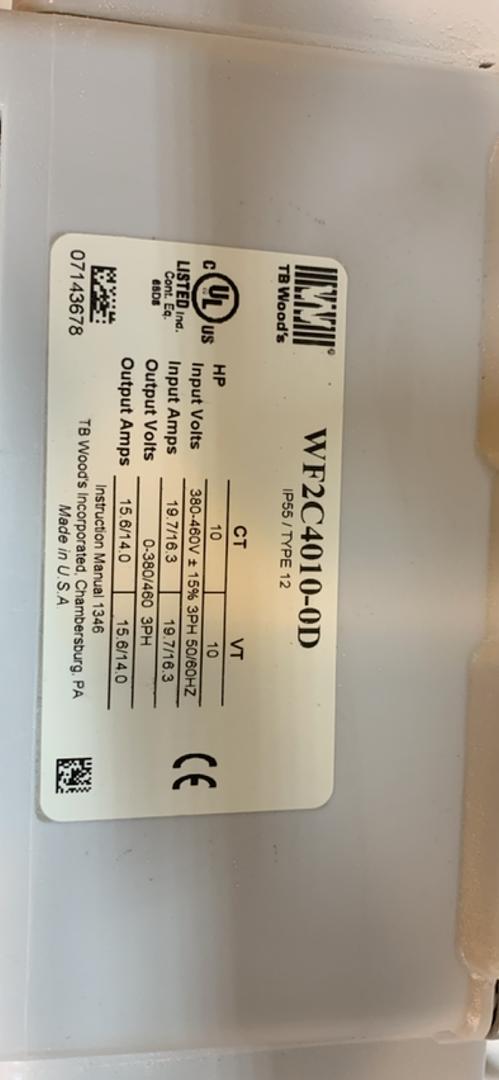 10HP Woods E-TRAC WF2 SENSORLESS VECTOR DRIVE WF2C4010-0D VFD (S6LLST10290)