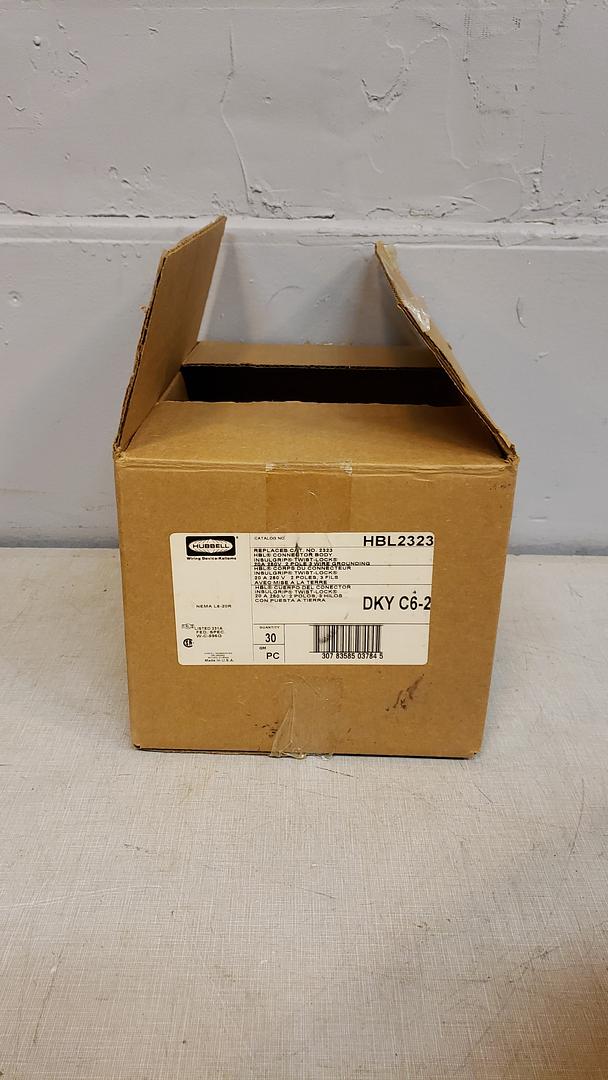 Lot of 6 Hubbell HBL2323, Twist-Lock Female Connector Body, 20A 250V, 2-Pole 3-Wire(S6LLST8953)