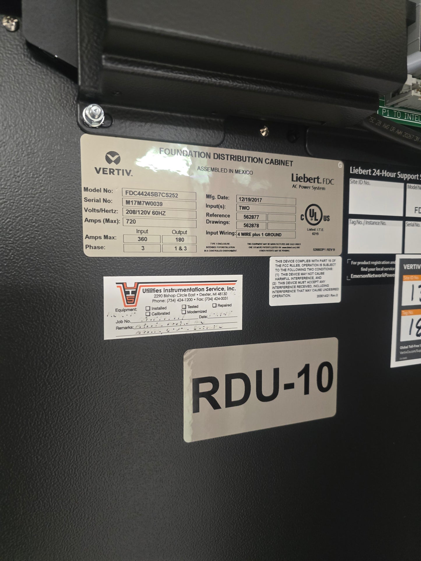 Vertiv Liebert FDC Data Center Power Distribution Cabinet Panelboard FDC4424