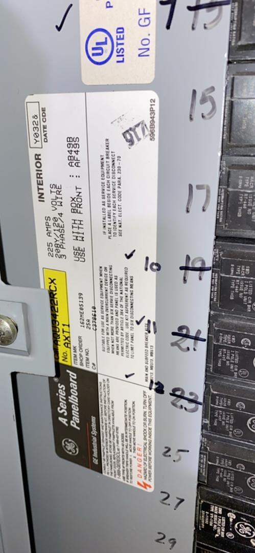 225A GE Breaker Panelboard 208/120 Loaded 42 Pole(S6LLST4162)