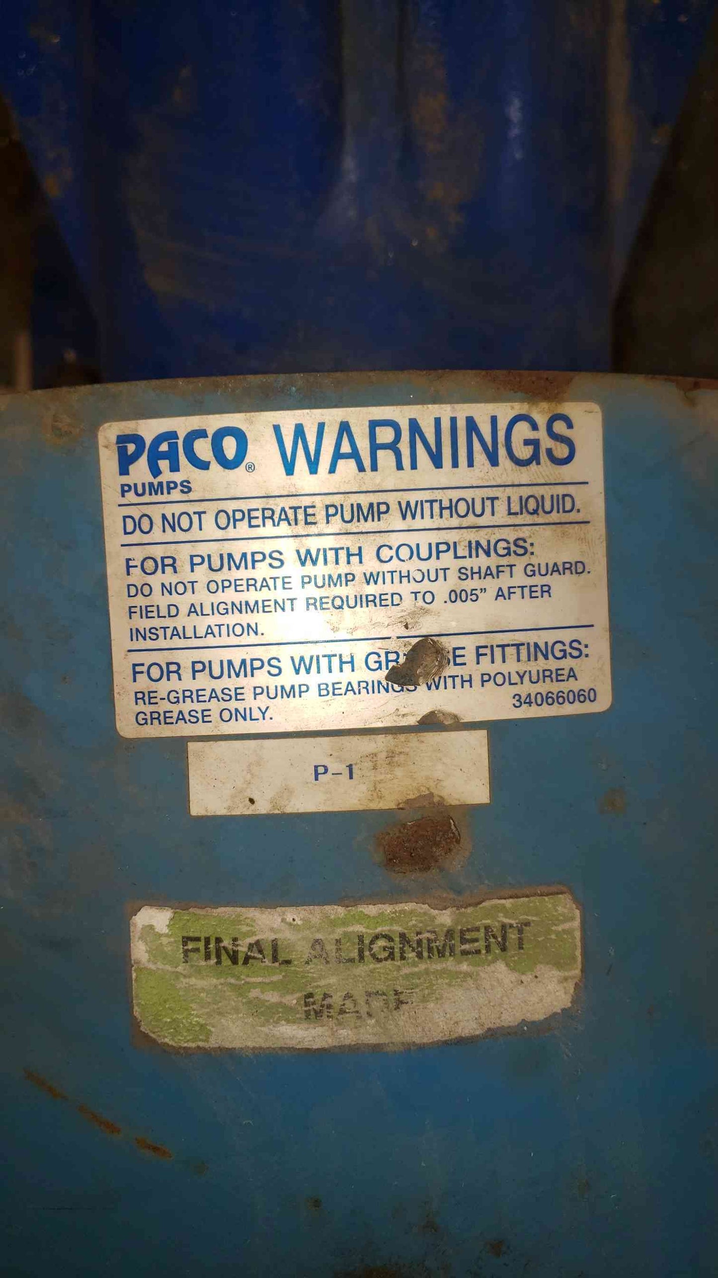 PACO Motor Driven Pump Package 1200GPM 150TDH 11(5044AA)