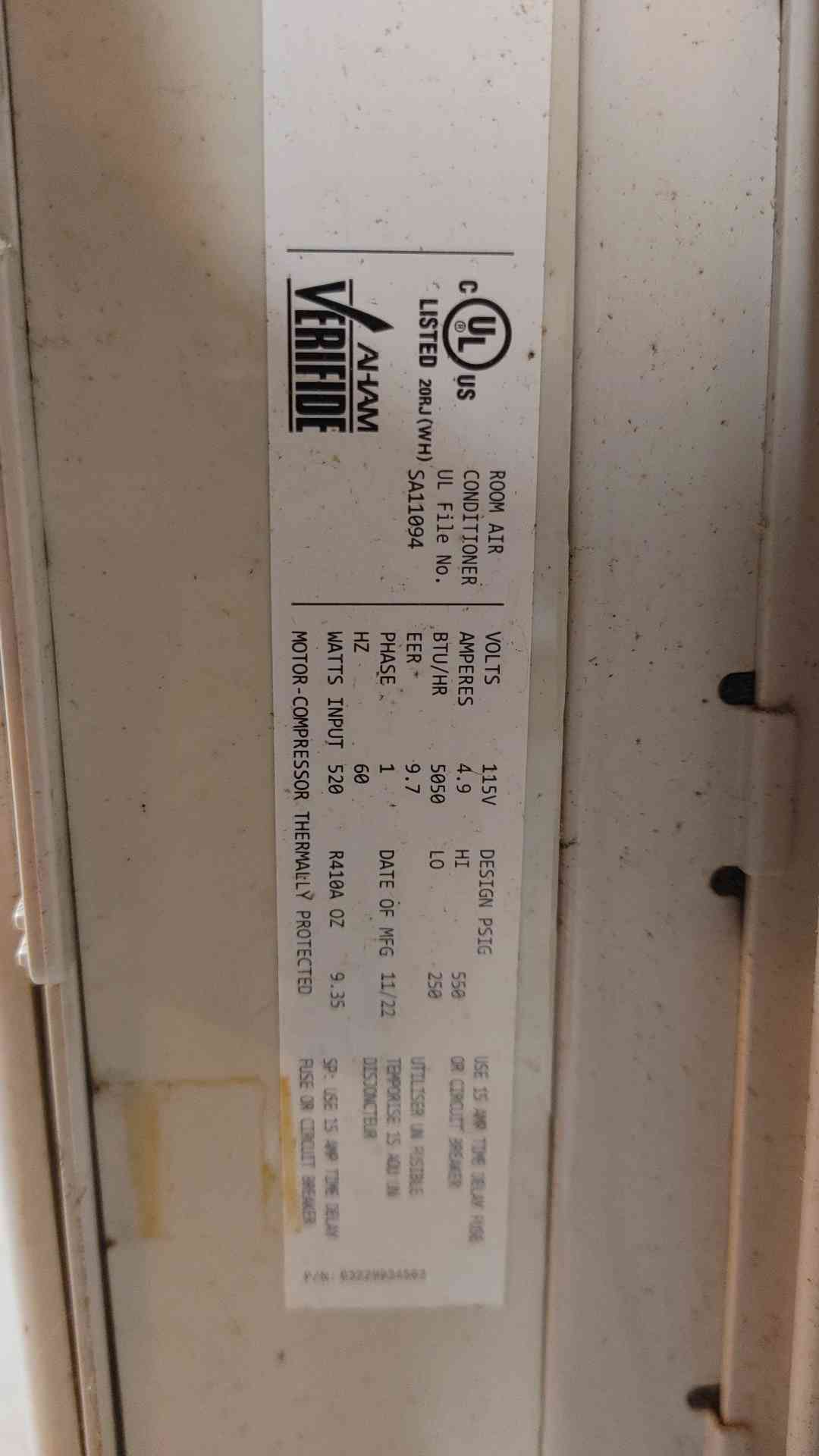 GE 5050BTU Indoor Window AC Unit 115V 1PH AEL05LSL1(104704)