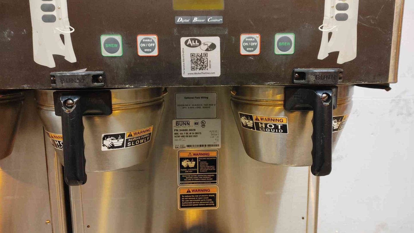 Bunn Dual TF DBC 120/208-240VAC 3PH 4W Coffee Brewer