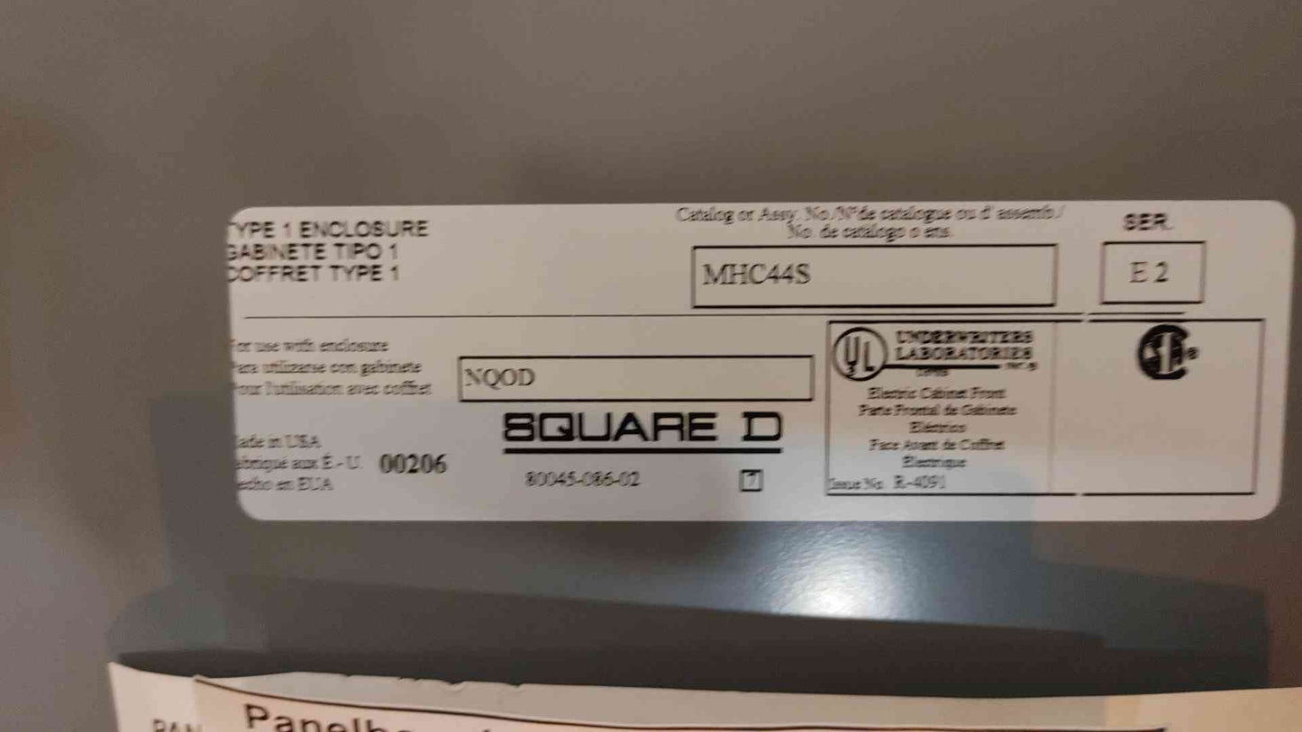 Square D NQOD Panelboard 225A 208Y/120/240 w/ Main