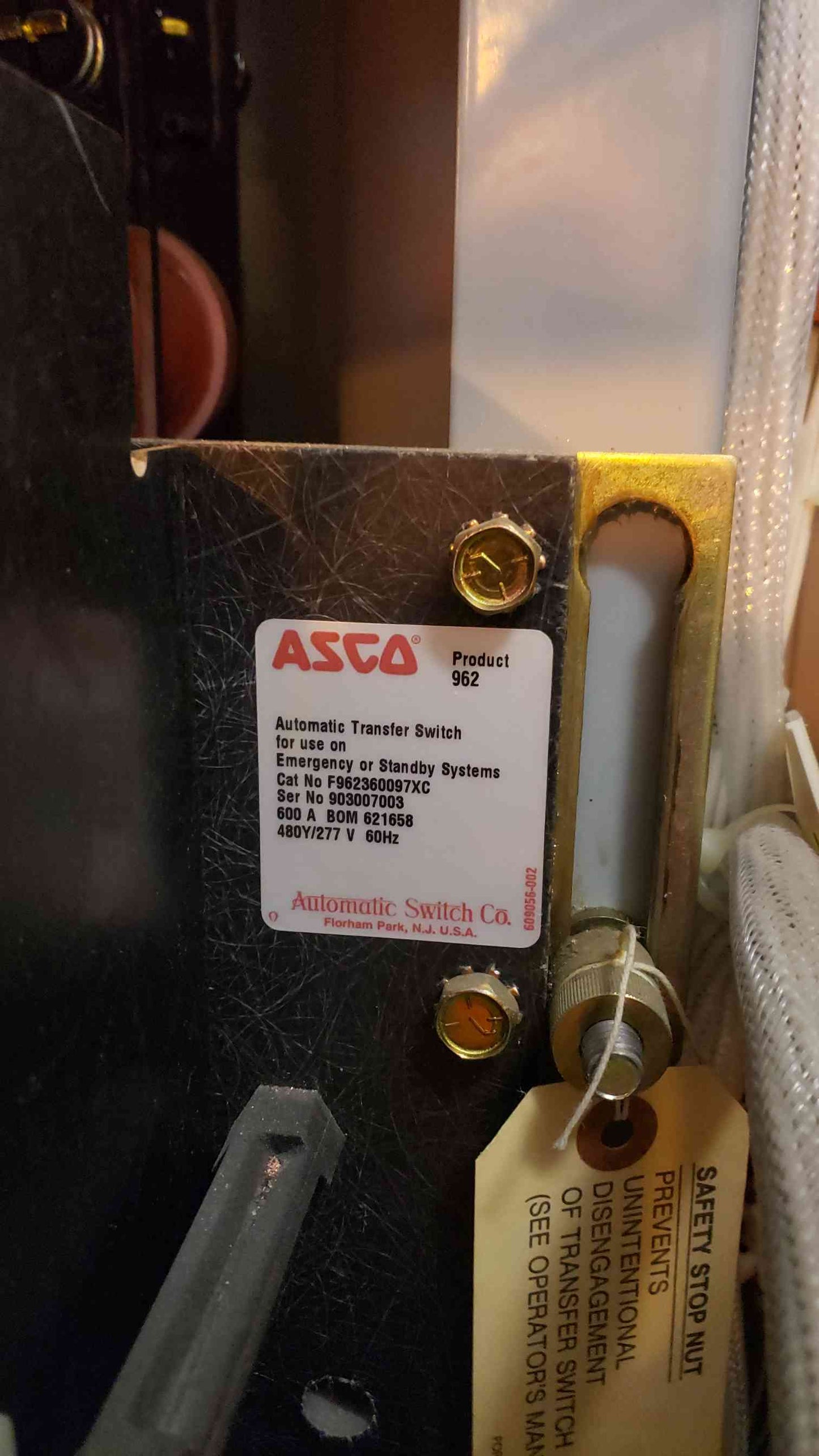 ASCO 600A 480Y/277 ATS F962360097XC (SKU: 107272)