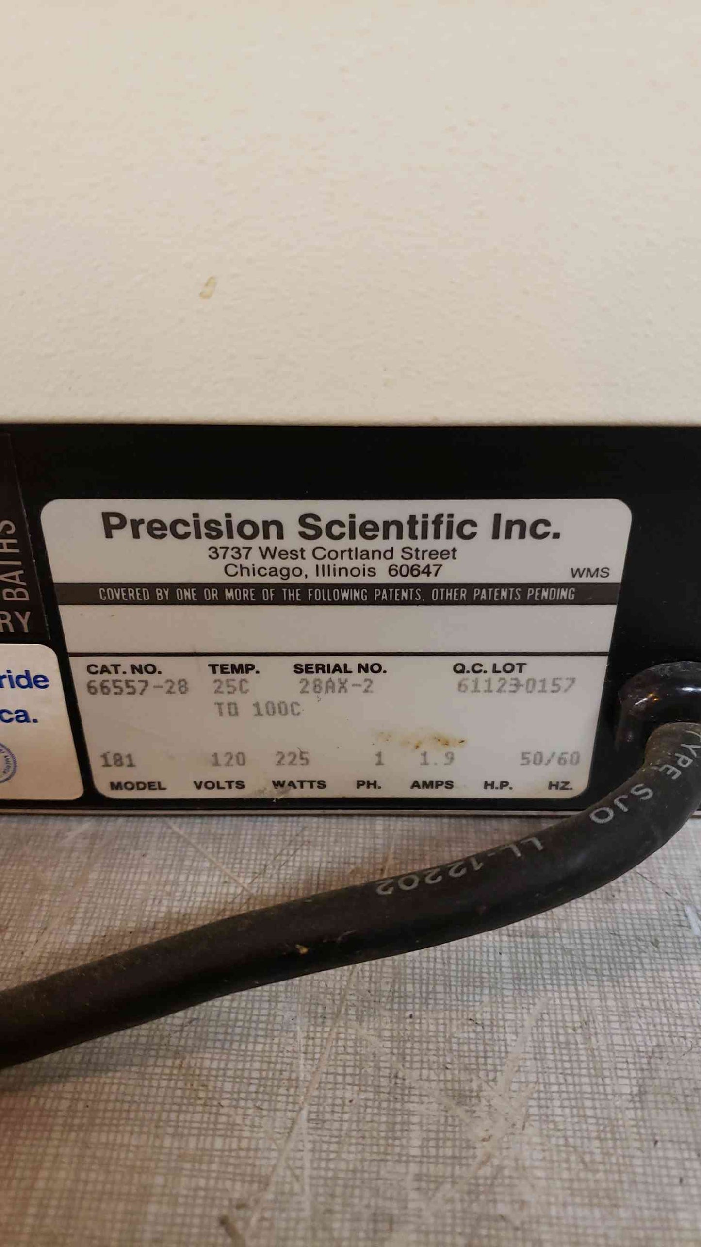 *Pickup Only* Precision Scientific 120V 225W 1PH Waterbath 181 (SKU: 108025)