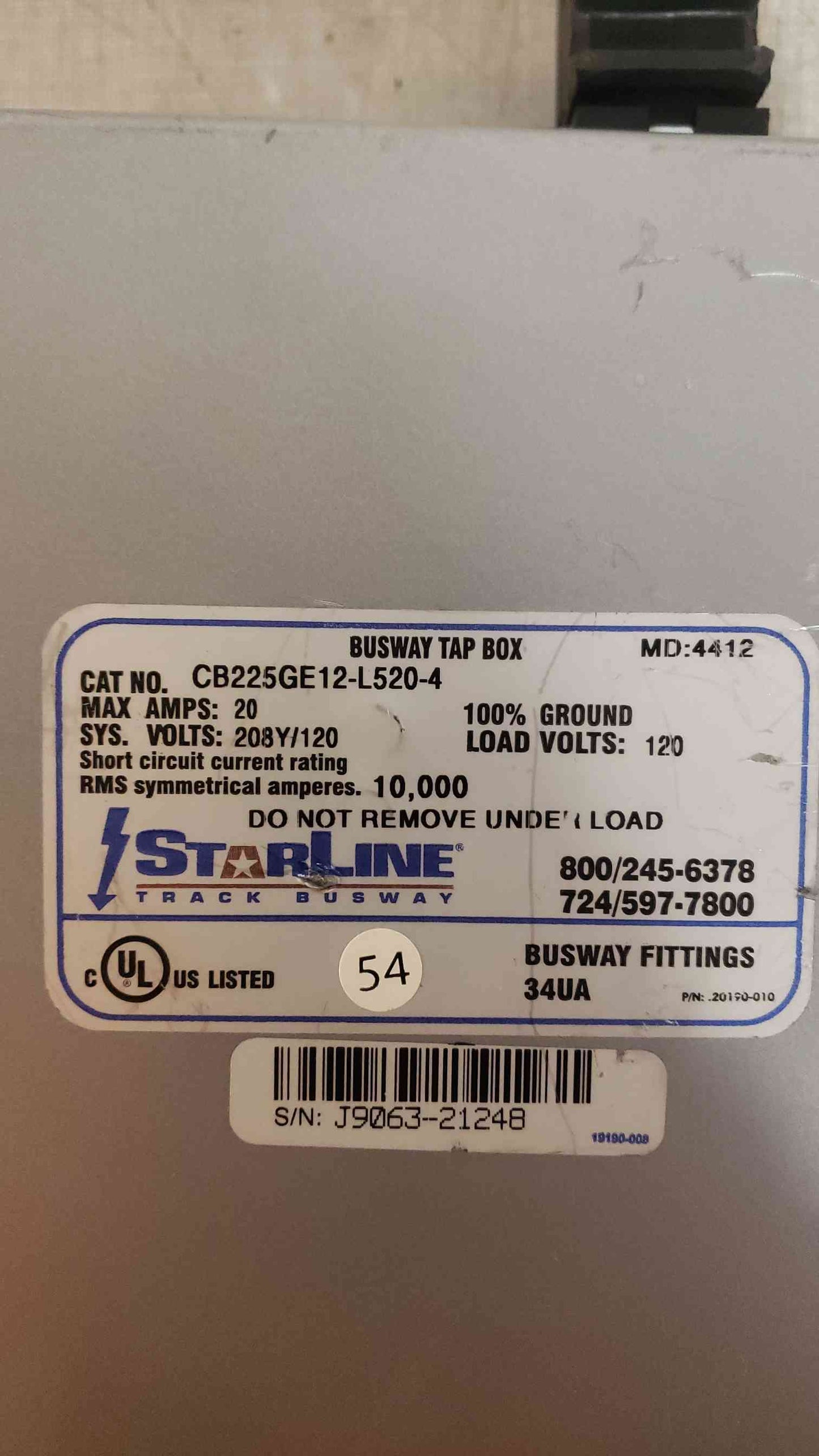 *Pickup Only* Starline 20A 208Y/120 CB225GE12-L520-4 (SKU: 108170)