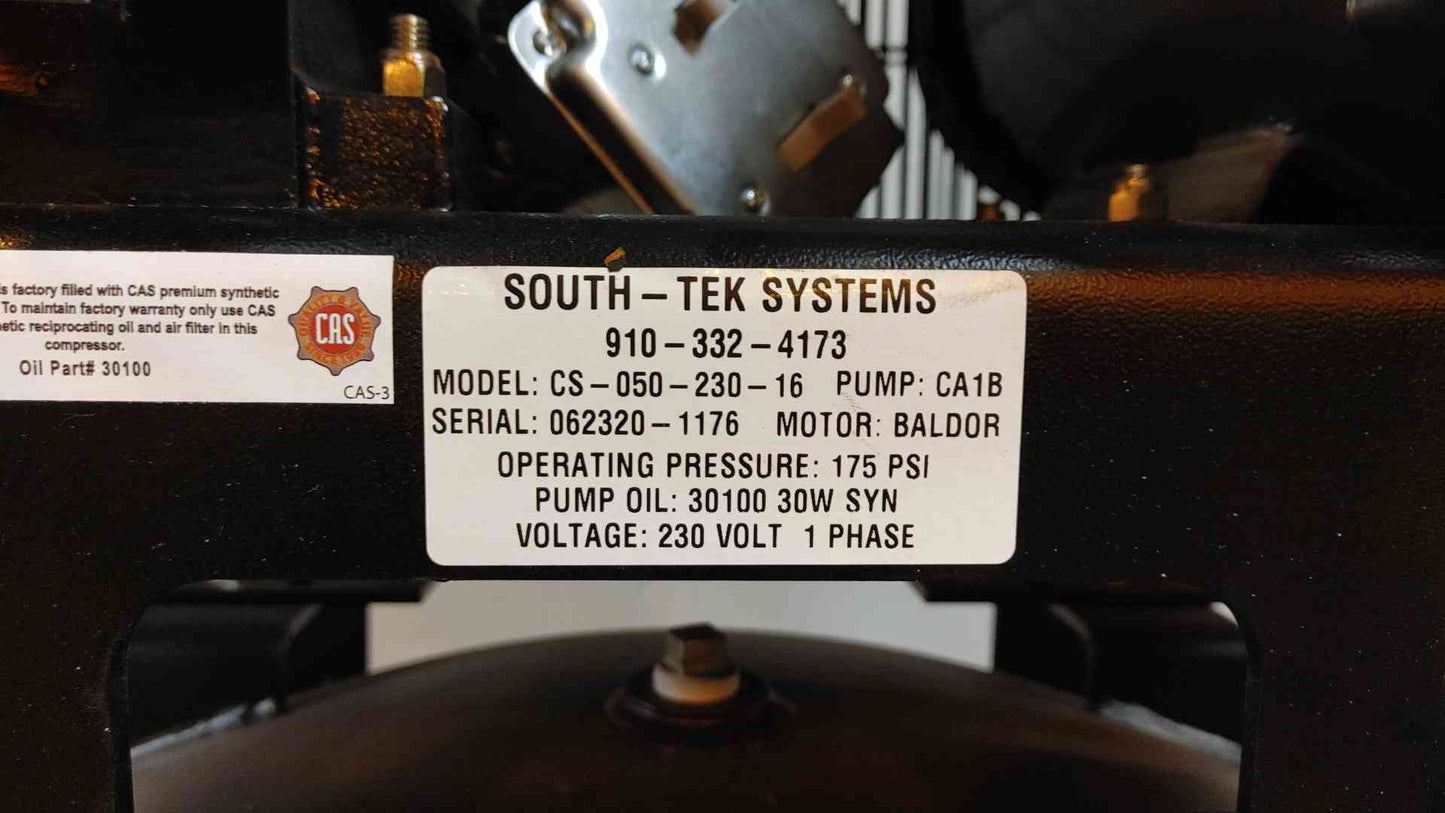 5HP South-Tek Systems Vertical Air Compressor 230V 1PH CA1B CS-050-230-16 (109054)
