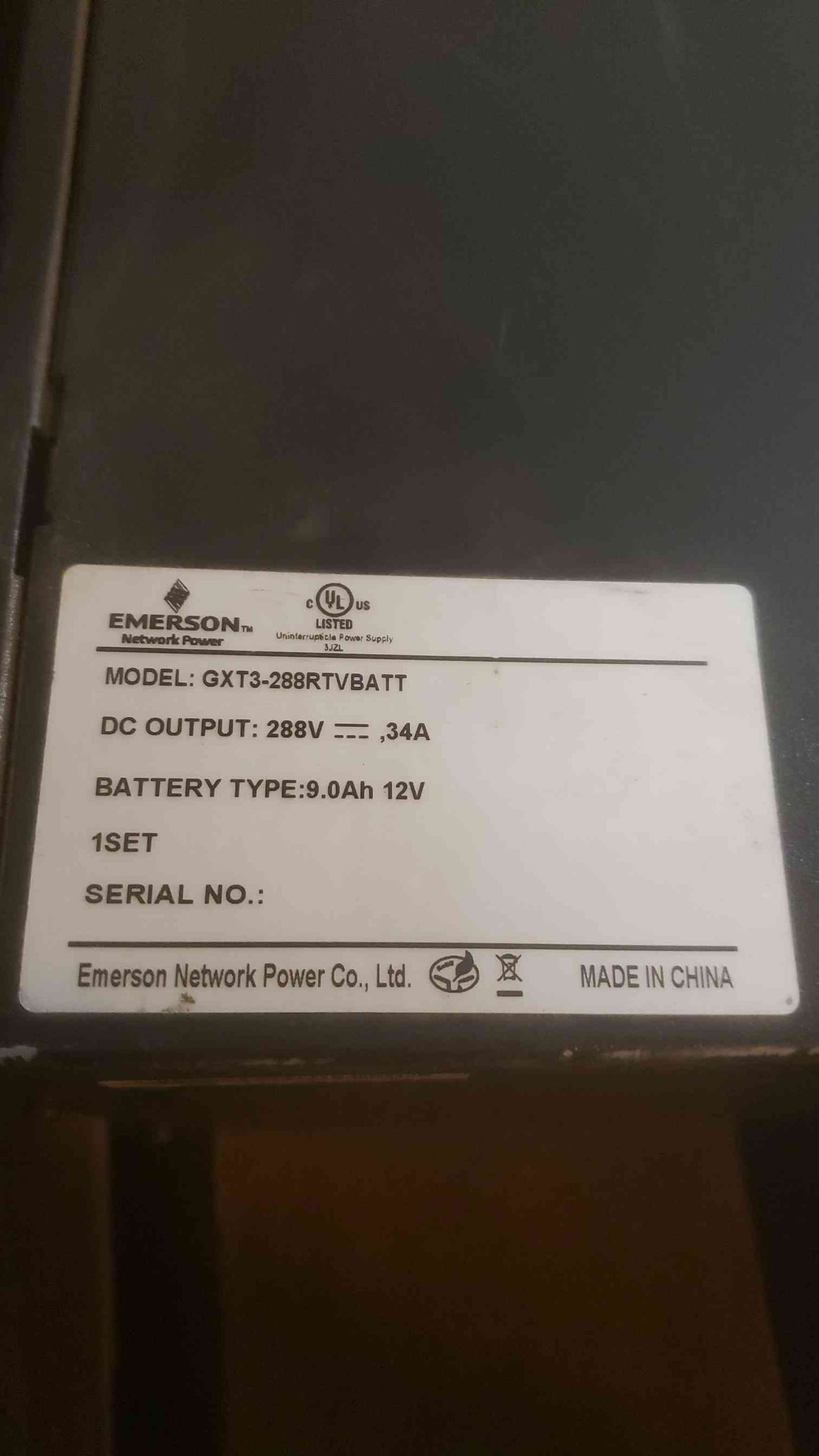 Emerson Battery Unit 288RTVBATT (SKU: 110130)