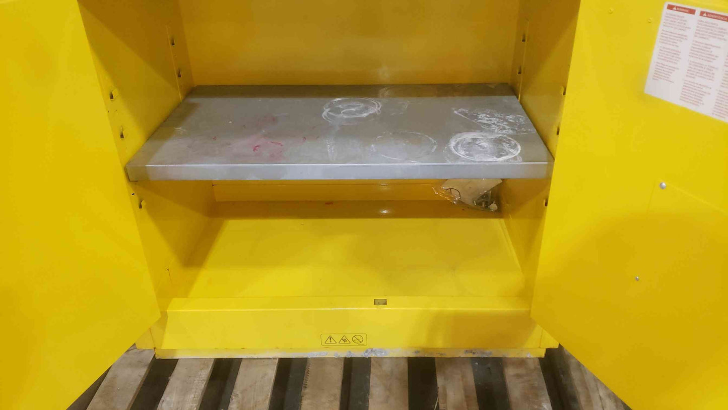 Uline H-4177M-Y Flammable Liquid Safety Storage Cabinet 22 Gallon Undercounter