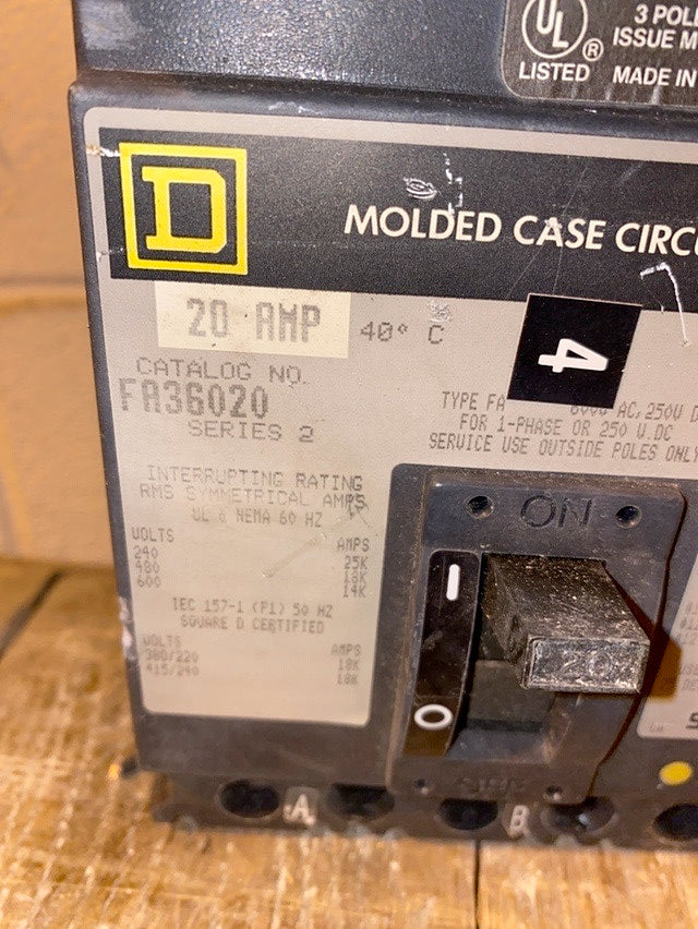 Square D, FA36020, 20A(S6LLST1327)