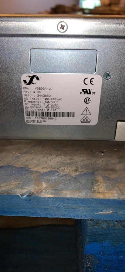 Eltek Valere V0500A-VC 42-56VDC 10A Rectifier Power Supply(S6LLST6502)