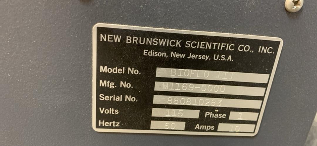 Full Fermenter System New Brunswick BioFlo III in working condition prior to being moved to storage