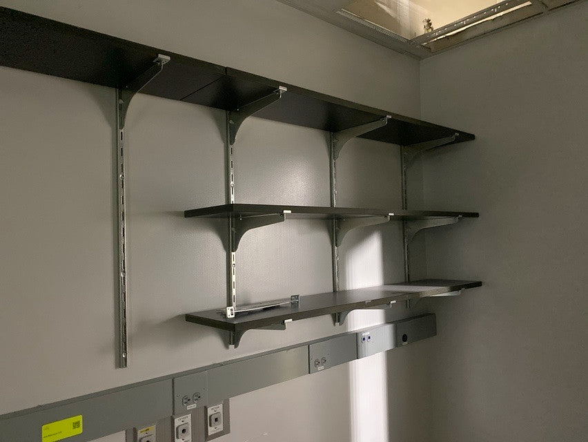5' Epoxy Open Shelves, Black Top, Brackets & Hooks Separate(S6LLST0555)