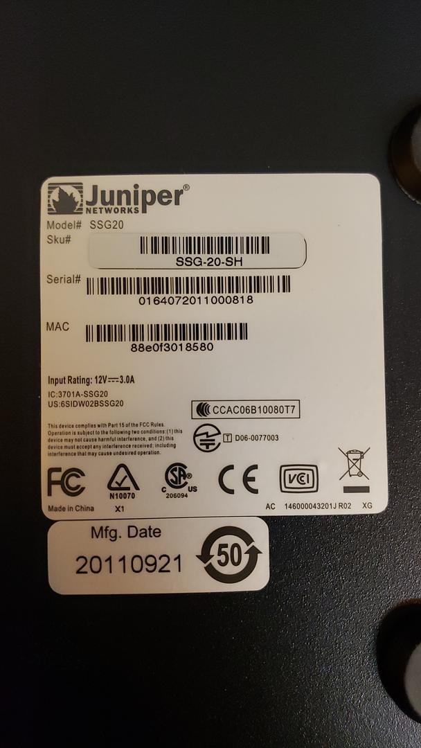 Lot of 4 Juniper Networks SSG20 Security Services Gateway SSG-20-SH(S6LLST7758)