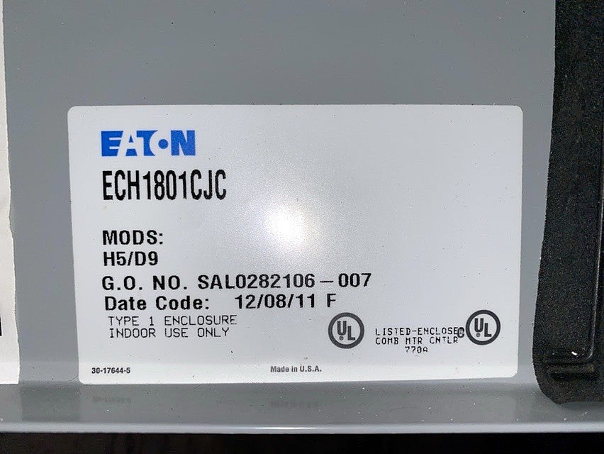 Eaton Cutler Hammer ECH1801CJC Freedom NEMA motor control starter 480/120V(S6LLST0997)