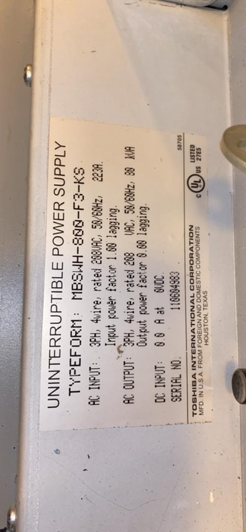225a 208v MBP TOSHIBA Maintenance Bypass Unit 3 breaker (S6LLST4206)