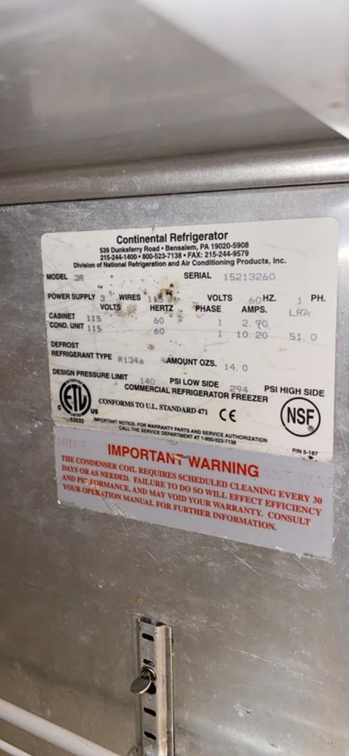 78 Continental Reach Refrigerator 3R Tested 30 degrees (S6LLST5835)