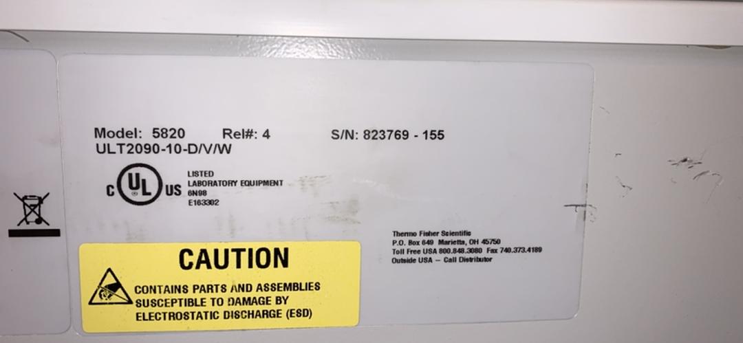 8" Thermo Chest Freezer 5820 Tested -70�(S6LLST9259)