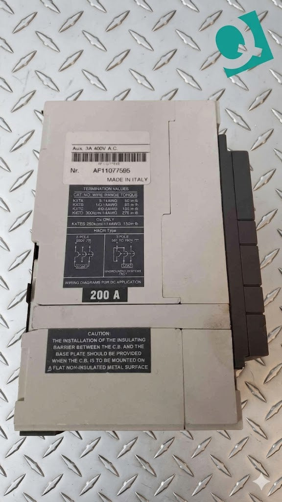 ABB SACE S3 200A 3 Pole Breaker OM-2502(104776)