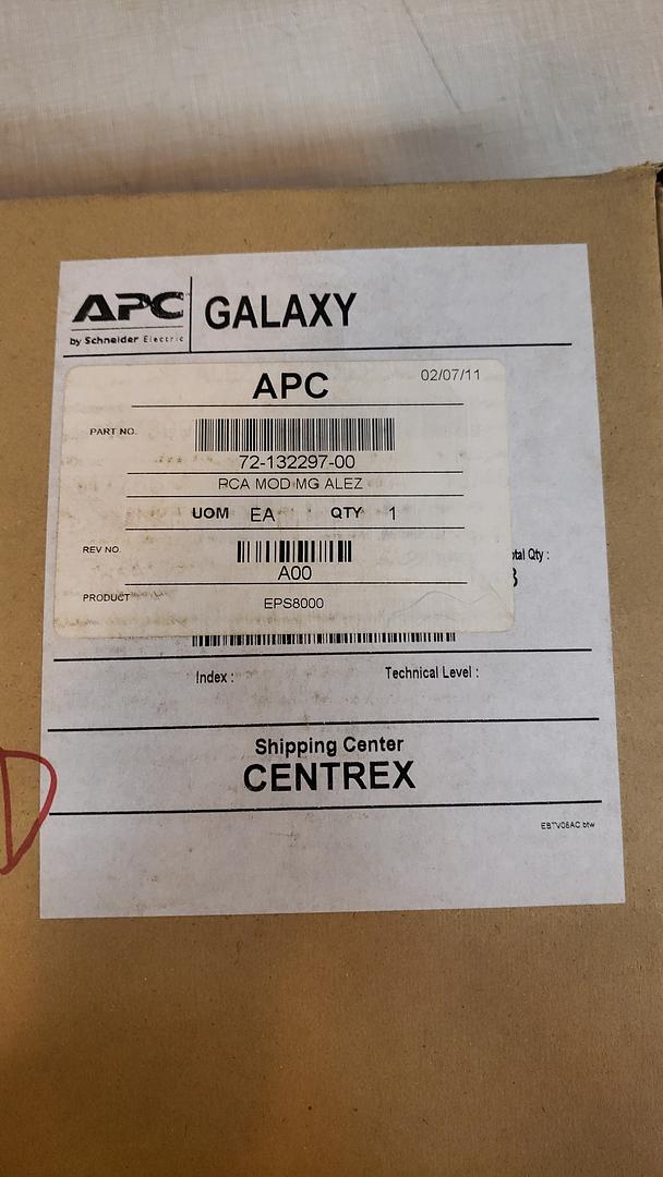 APC Galaxy MGE UPS Part # 72-132297-00 PCA MOD MG ALEZ PC Board(S6LLST10666)