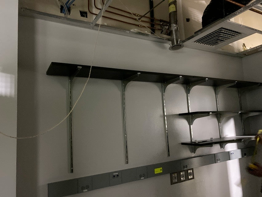 5' Epoxy Open Shelves, Black Top, Brackets & Hooks Separate(S6LLST0555)