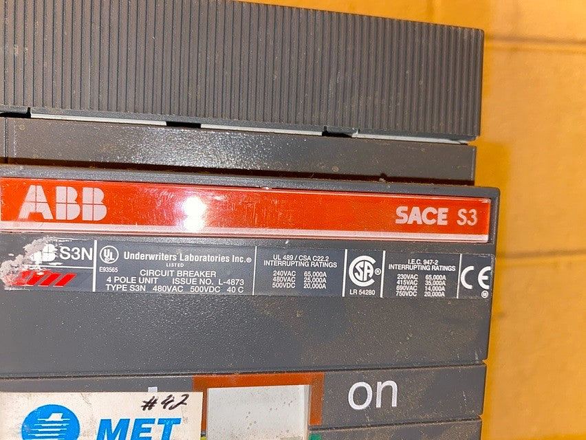 ABB SACE S3 225A Circuit Breaker L4873(S6LLST1305)