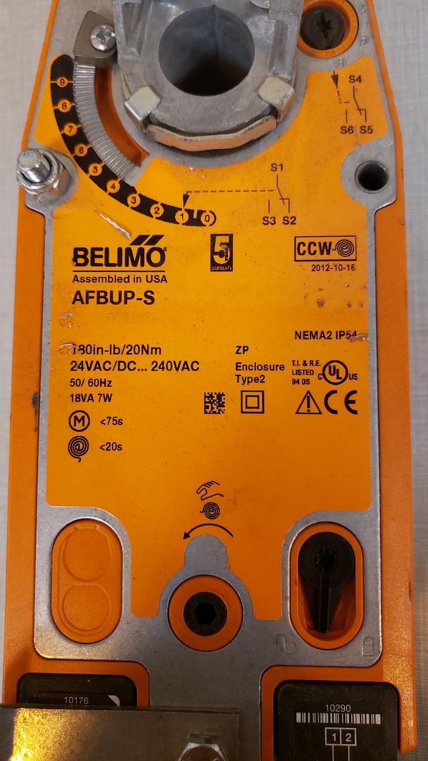 *Pickup Only* Lot of 2 Belimo AFBUP-S Actuator, 180in-lb 20Nm, Spring Return, AC 24-240 V / DC 24-125 V(S6LLST8130)