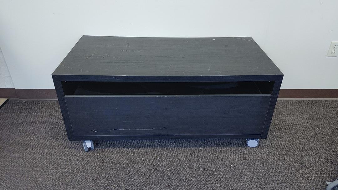 Rolling Tv Stand Black with Drawers 47"x24"x21"(S6LLST11703)