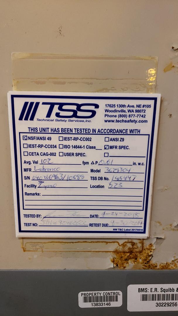 6' Labconco Purifier Class II Delta Series BioSafety Cabinet TESTED(S6LLST10840)