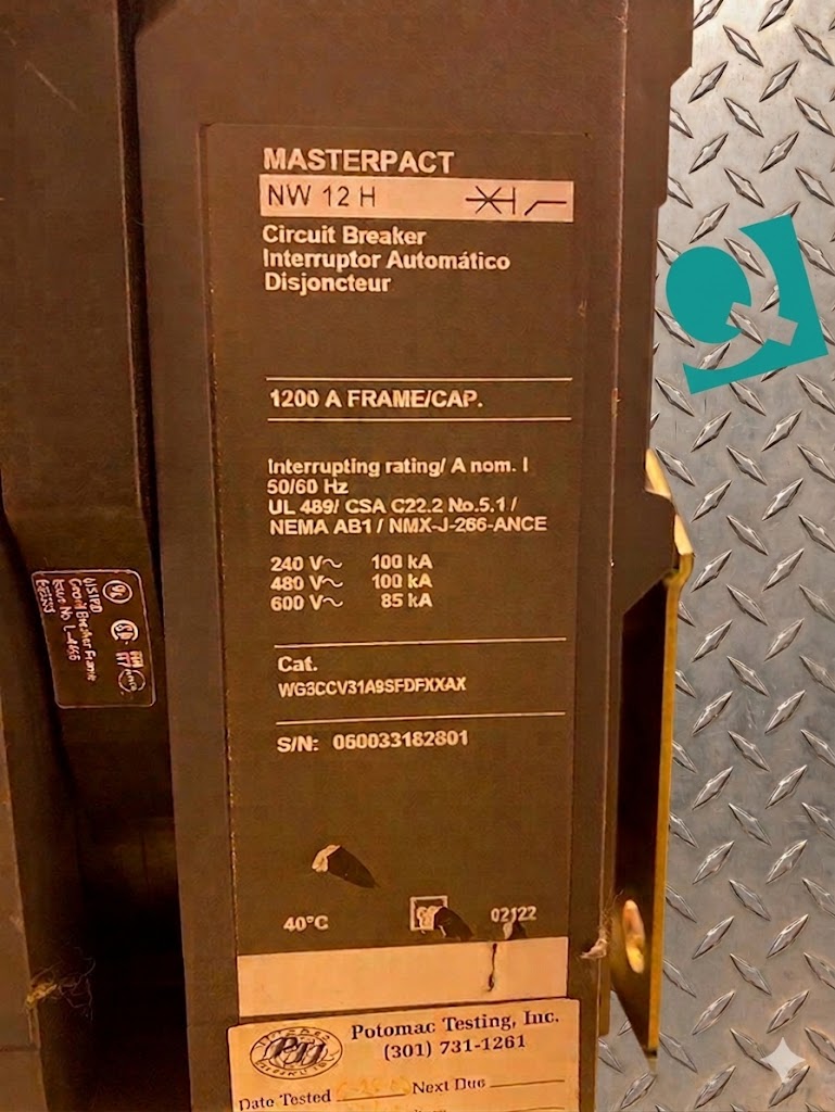 Merlin Gerin, Masterpact NW12H, 1200A Circuit Breaker (S6LLST1545)