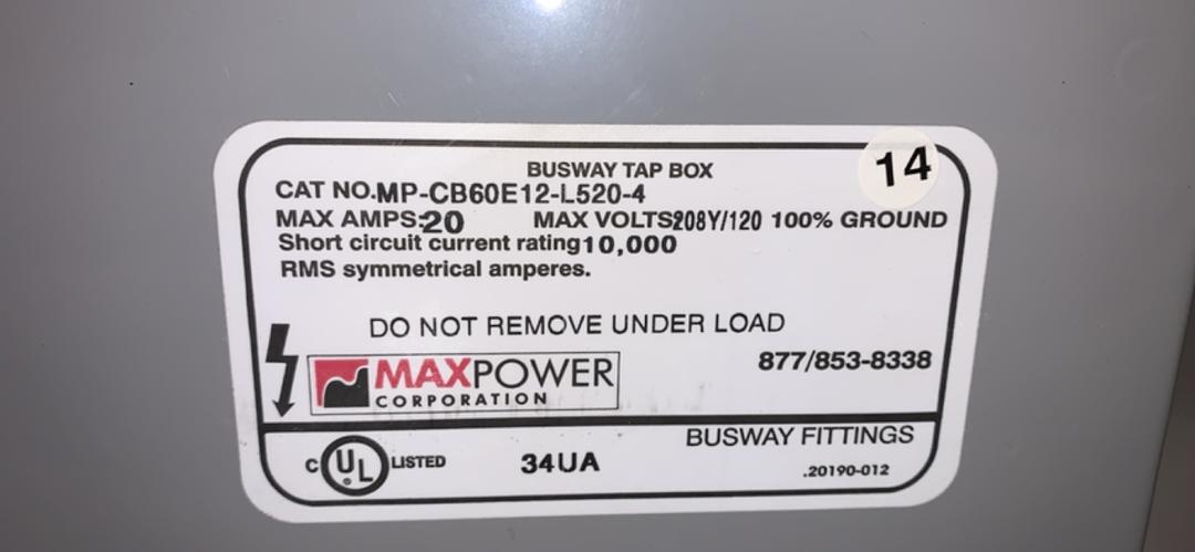 100A Starline MAXPOWER Busway B100C5'4 PlugIn w/7 Tap Boxes(S6LLST9097)