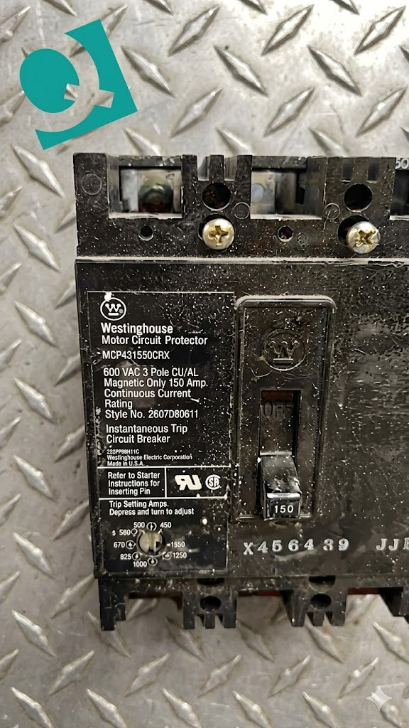 Westinghouse 3 Pole Circuit Breaker 150A 600VAC MCP431550CRX (109396)