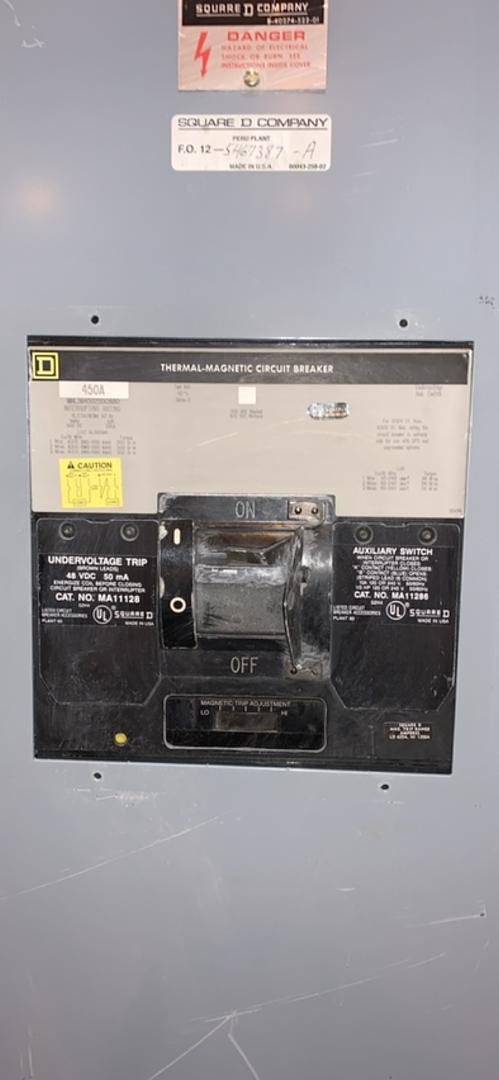 450A Square D Enclosed Circuit Breaker MHL364502DC1680(S6LLST9253)