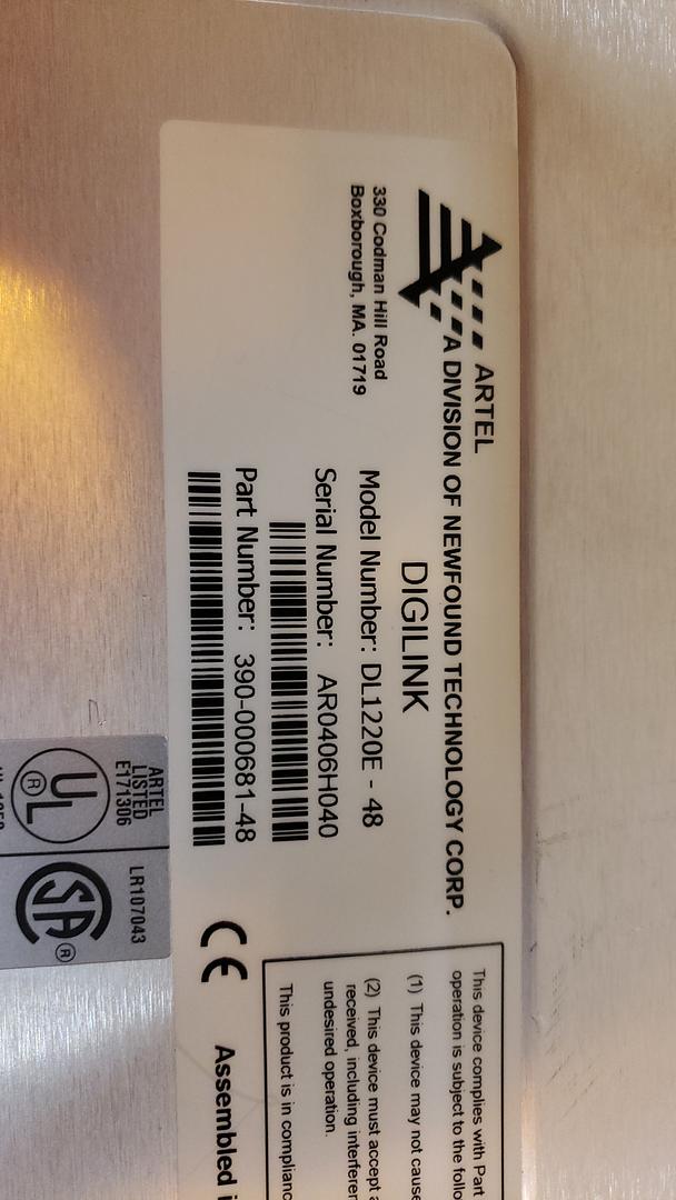 Lot of 2 Artel DL1220E 390-681-00 DigiLink 1220E Encoder(S6LLST8076)